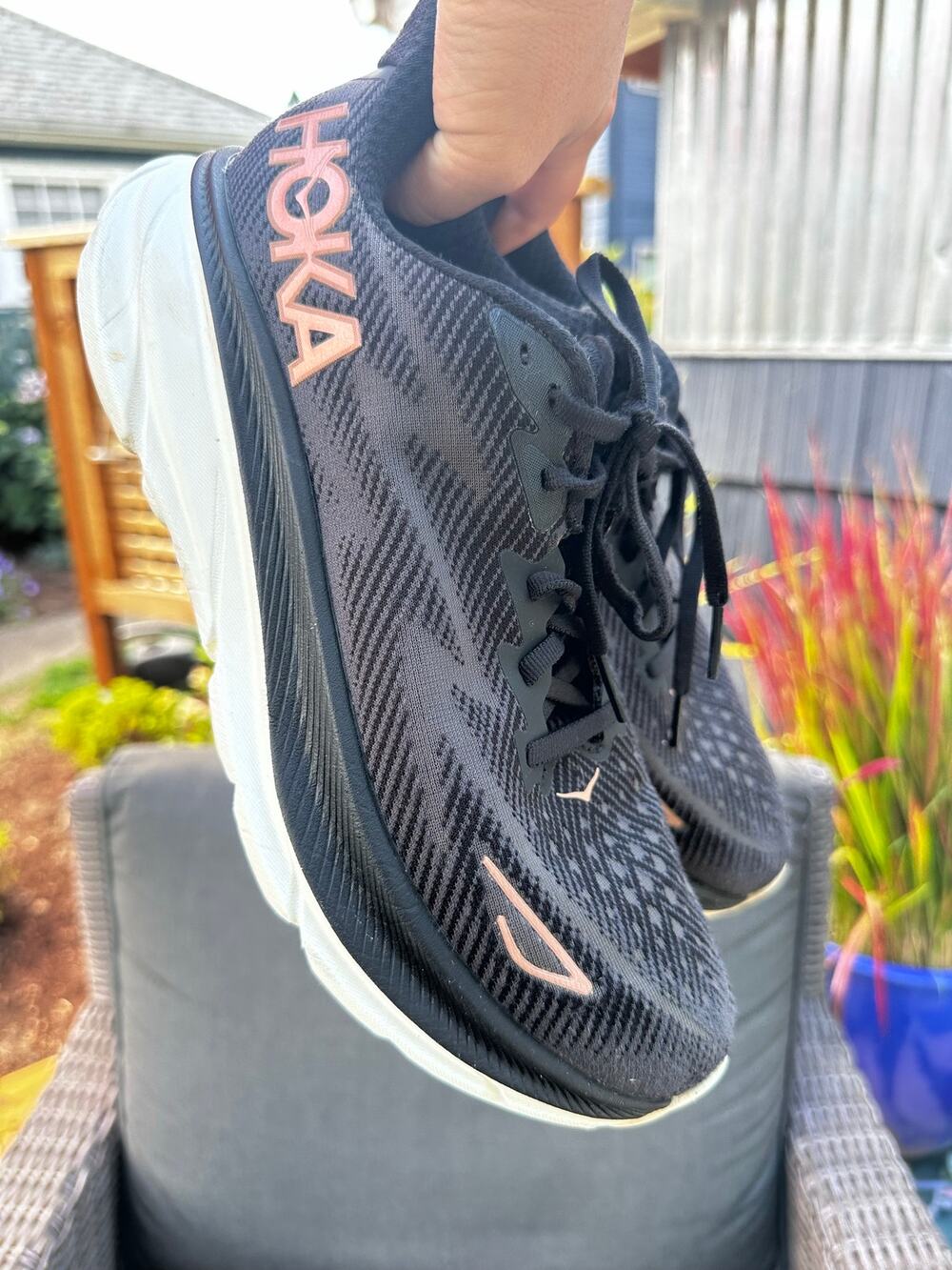 Hoka One One HOKA Clifton 9 Black Rose Gold Women's 9.5B Clean!